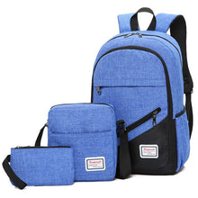 Carregar imagem no visualizador da galeria, 3 pçs/ Mochilas Escolares para as mulheres Nylon bolsa de laptop Mochila de Viagem..
