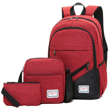 Carregar imagem no visualizador da galeria, 3 pçs/ Mochilas Escolares para as mulheres Nylon bolsa de laptop Mochila de Viagem..
